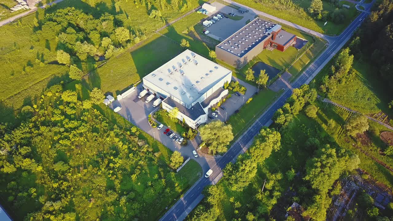 Aerial view of goods warehouse