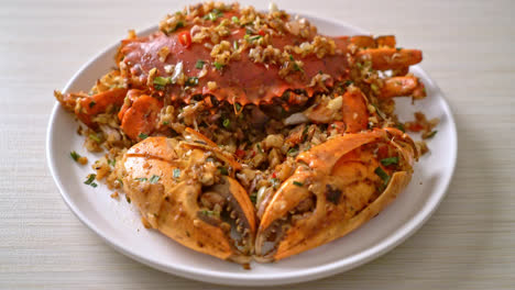 stir fried crab with spicy salt - pepper - seafood style