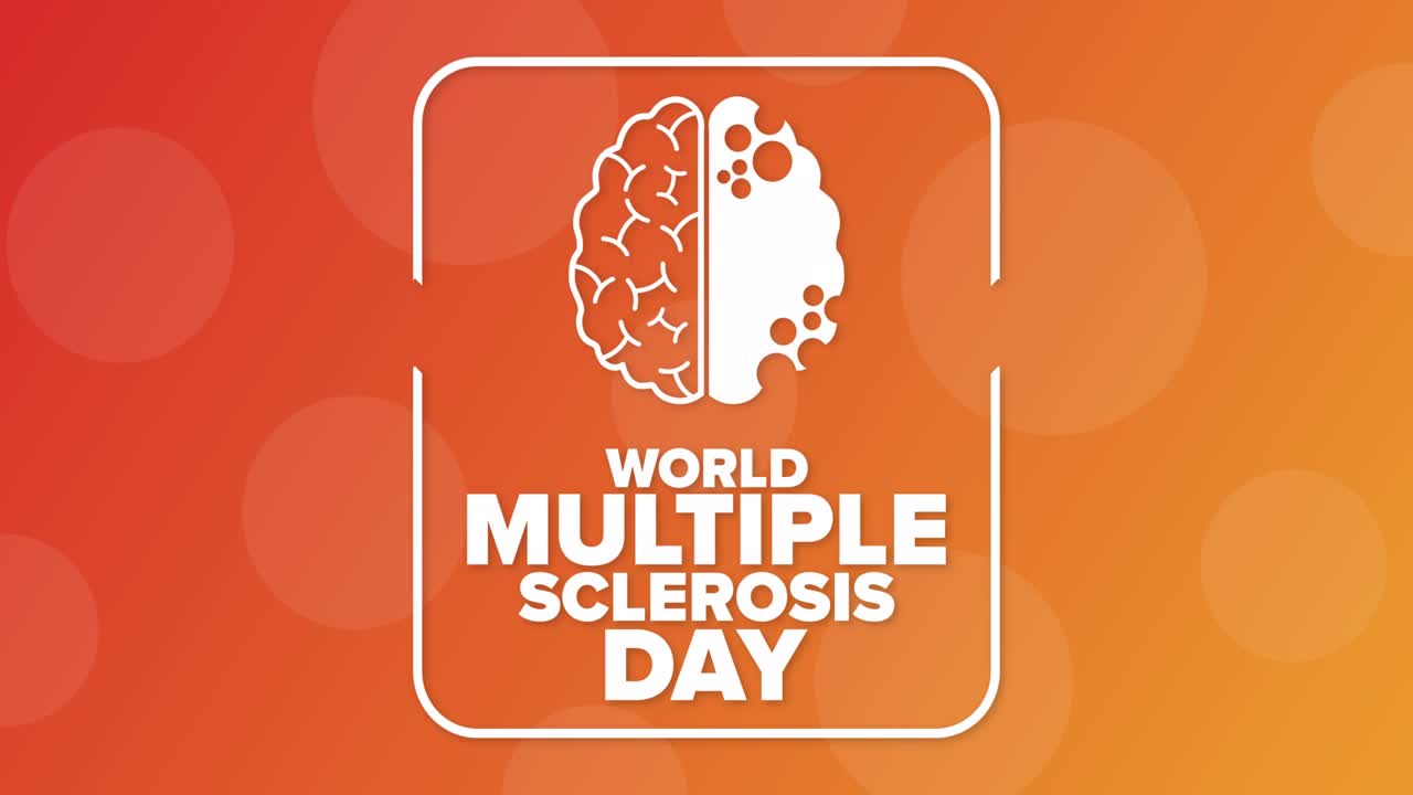 World Multiple Sclerosis Day. 30 May. Flat holiday animation. Motion graphic design. 4K, HD loop footage.