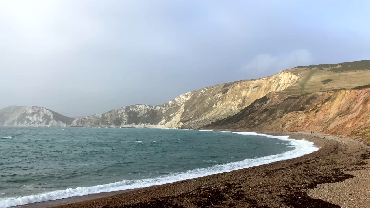 Limestone cliffs on the coast of Dorset in England