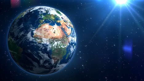 stars sparkling and earth rotating