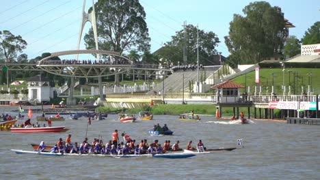 traditional long boat race held at kuching water front every year