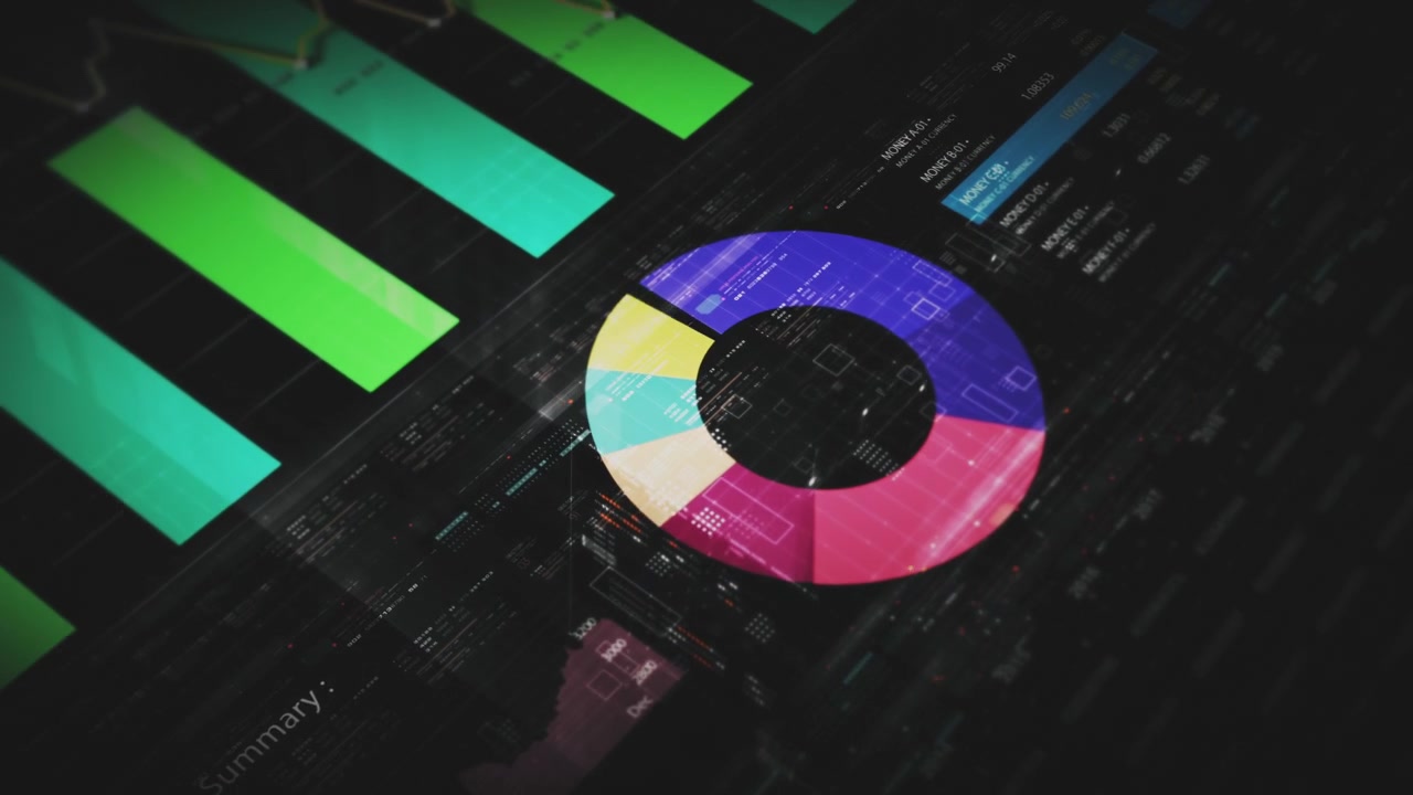 Dynamic data visuals for business info graphics, animated charts, and data-driven insights for a business meeting mock-up. Explore the world of trading, stock exchanges, and crypto