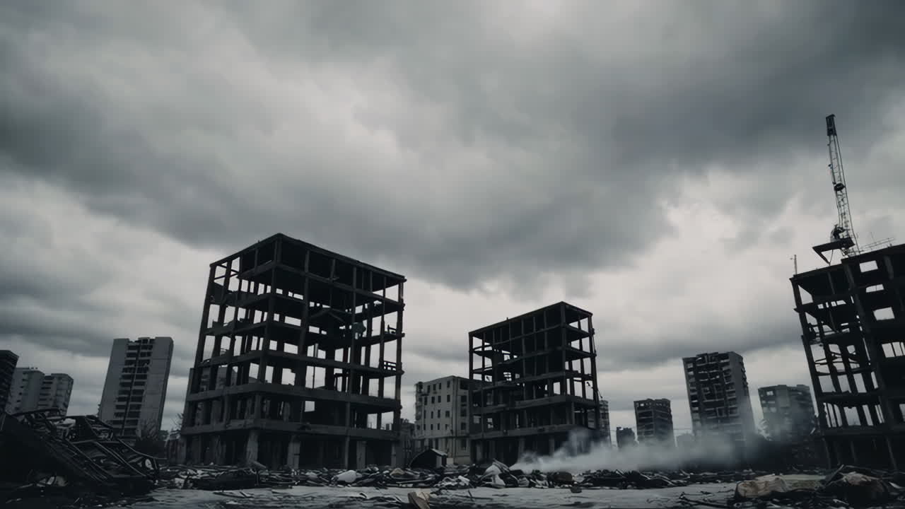 파괴된 도시 풍경