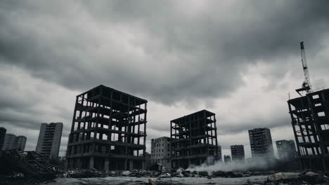 paisaje urbano en ruinas