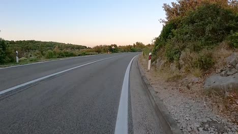 rural driving plate in mediterranean barren landscape, hyperlapse