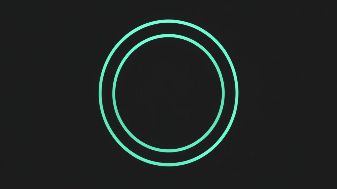 Abstract Animation of Concentric Glowing Circles Expanding and Contracting