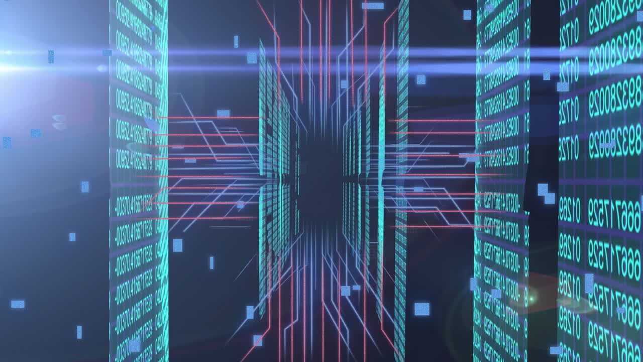 Animation of data processing over computer servers