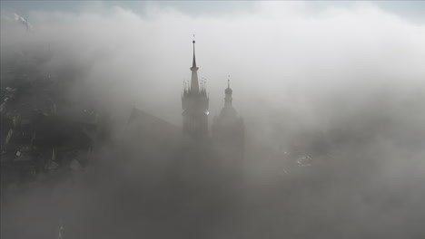 town in clouds