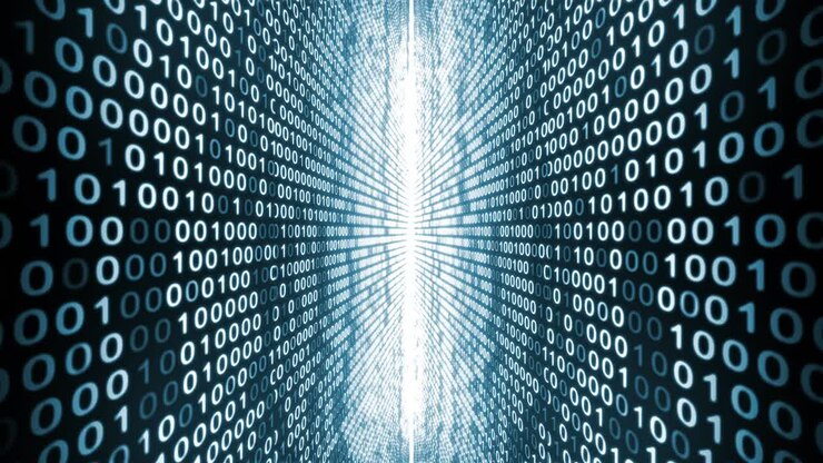 Digital binary code blue walls animation looping background