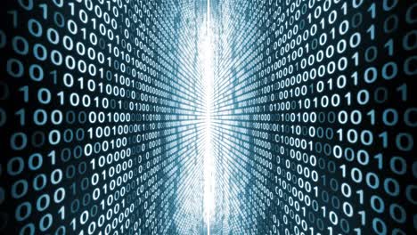Digital binary code blue walls animation looping background