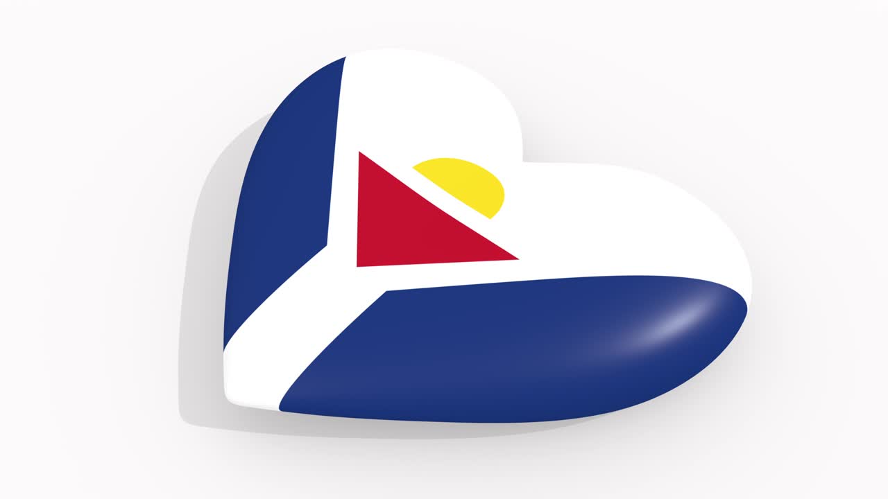 색 바탕에 성 마르틴의 색과 상징으로 된 심장, 루프