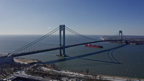 verrazano bridge and the east river in new york city