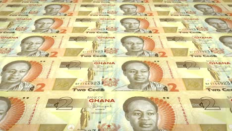banknoten von zwei ghanaischen cedis von ghana, bargeld, schleife