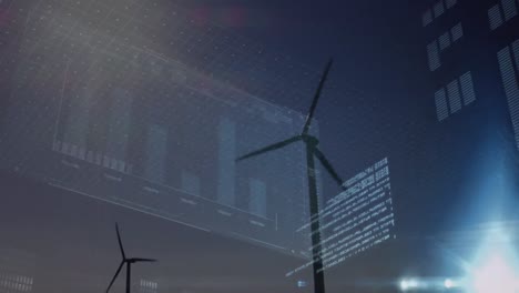 animation of data processing over wind turbines