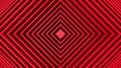 minimalismo rojo patrón abstracto de cuadrados con el efecto de desplazamiento. animación de anillos limpios blancos. fondo abstracto para presentación de negocios. loop sin costuras 4k 3d render.