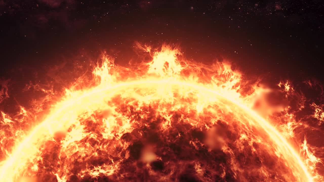 sol fuego en el espacio profundo
