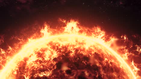 sun fire in deep space