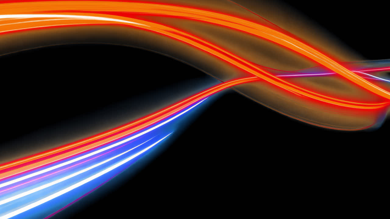 Dynamic light trails motion animated overlay, transparent 4K video, alpha channel, ProRes 4444