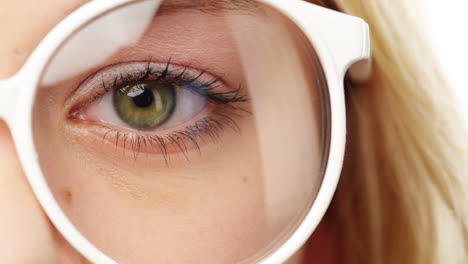 close up eye glasses character series isolated on pure white background