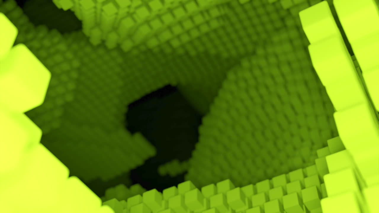 Abstract 3D Green Cubes