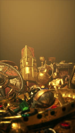 stack of antique items on table