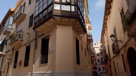 typical enclosed balcony of palma de mallorca in spain