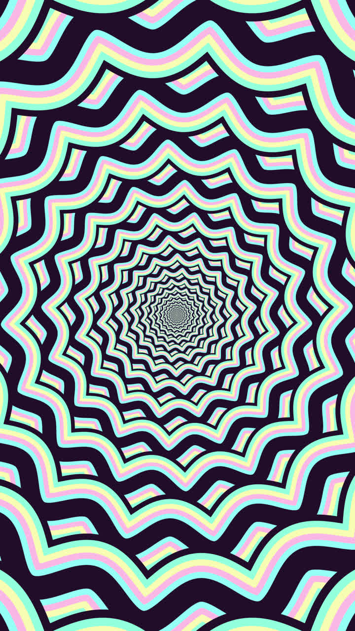 Abstract Hypnotic Wavy Optical Illusion Tunnel