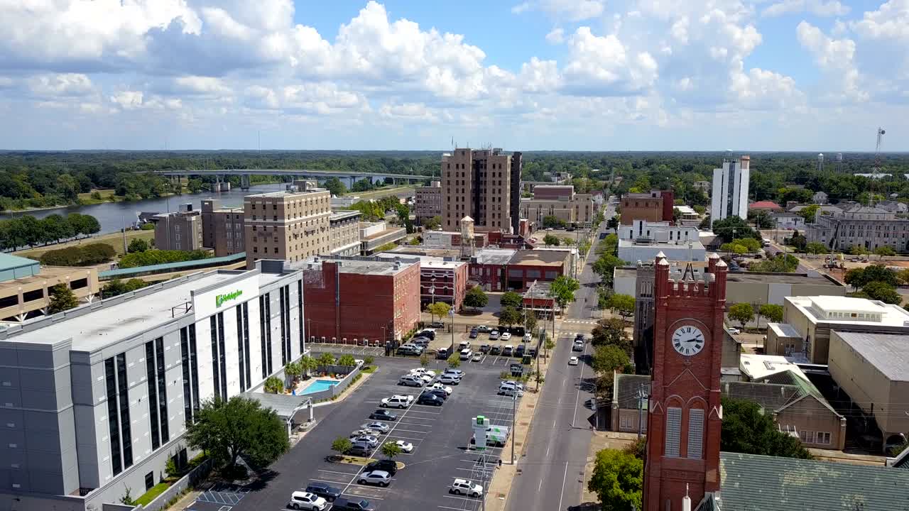 알렉산드리아 시내의 공중 전망 루이지애나 래피드 교구