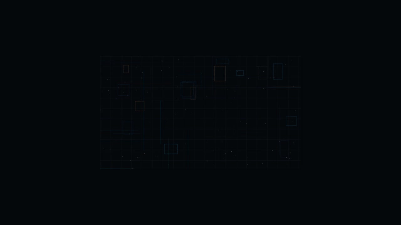 Abstract Digital Grid Interface with Moving Rectangular Data Nodes