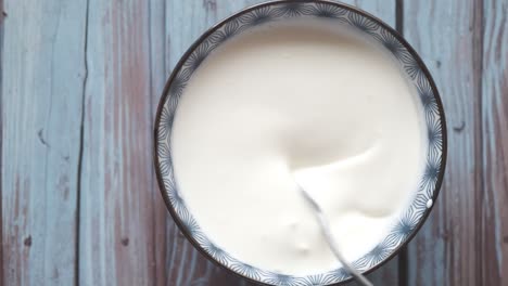 cuenco de yogur con cuchara