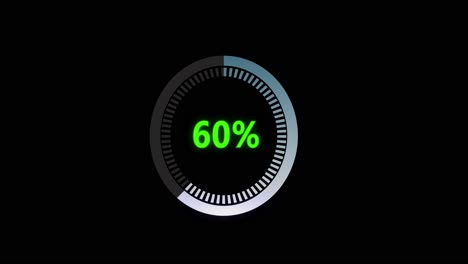 circular percentage progress bar on transparent background