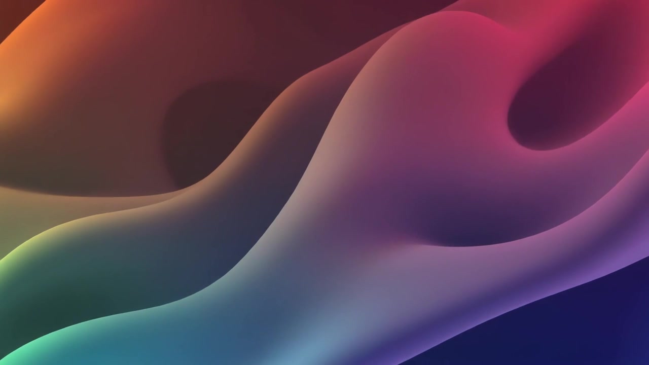 Abstract 3D Fluid Motion with Gradient Colors