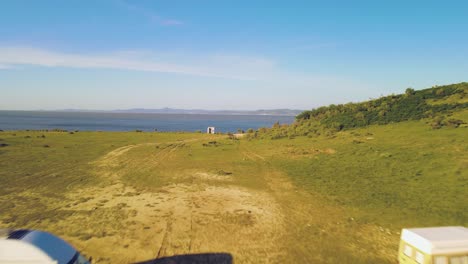 exploring the beach, a drone flight to the sea, albania