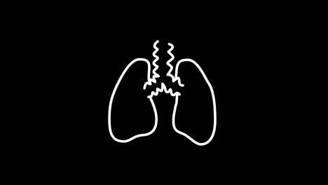 heart lung virus. doodle icons. trembling style. transparent background