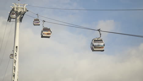 cable car mass transit system carrying commuters to their destination in london england