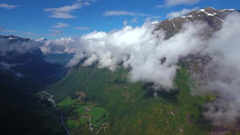 aerial footage beautiful nature norway.