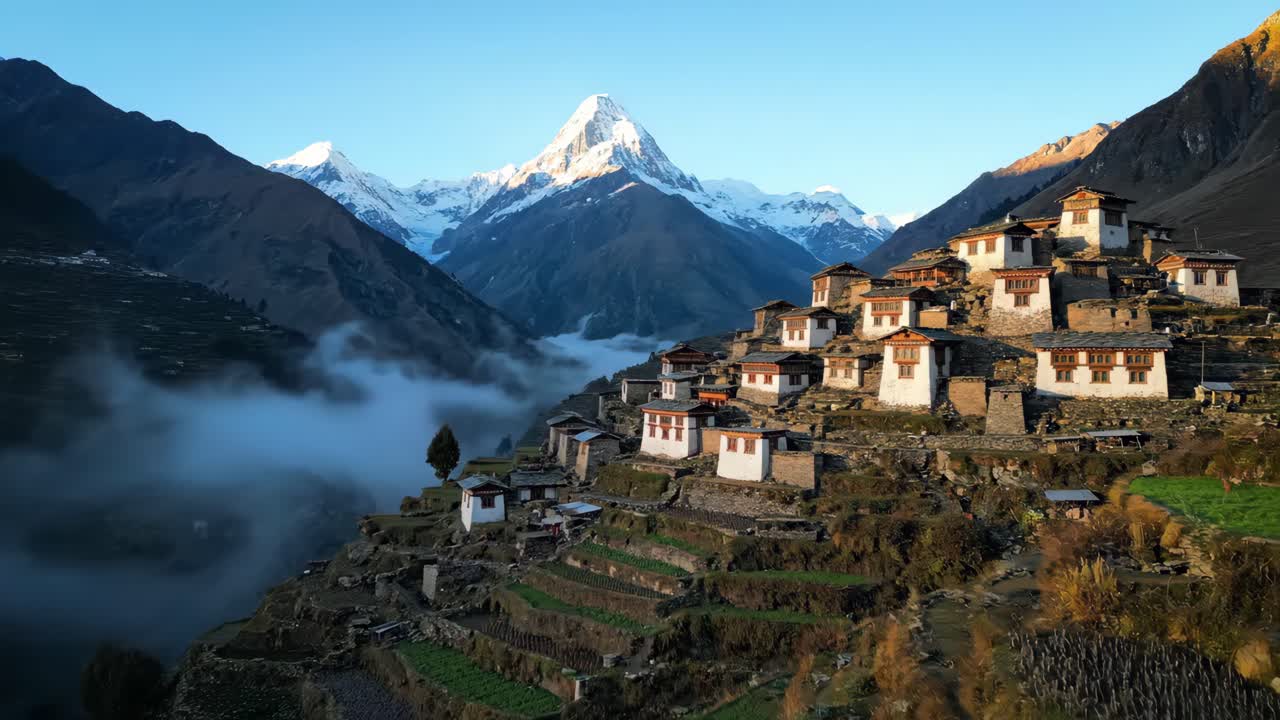 Mountain Village in the Himalayas