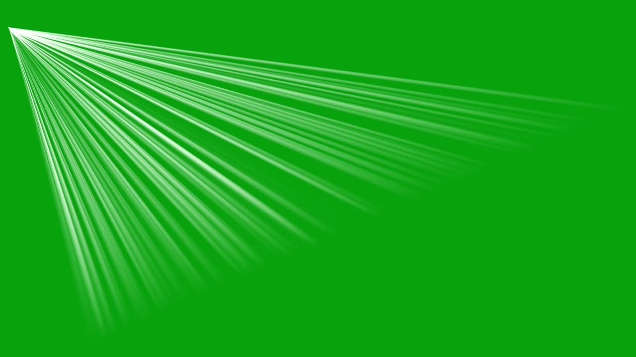 녹색 화면 배경으로 빛의 광선 모션 그래픽