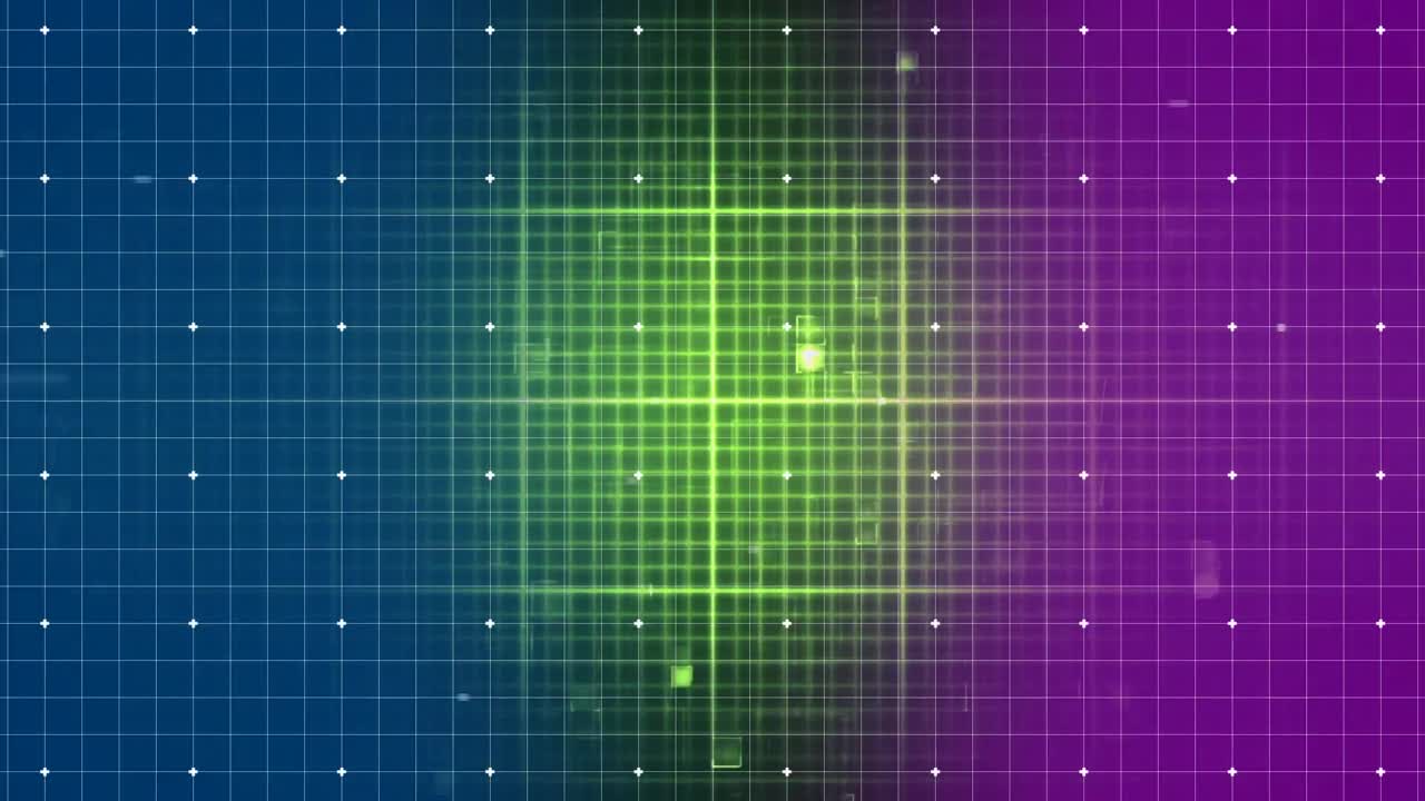 다채로운 그리드 패턴에 대한 음파와 빛 효과