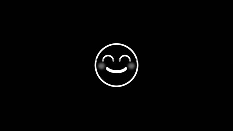 línea sonrisa hud símbolo holográfico en pantalla de televisión digital vieja animación de glitch de bucle sin costuras. corazones. retro dinámico y alegre. imágenes de video coloridas y vintage.