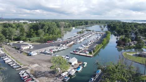 elba mar boat club on the island of grosse ile on detroit river, michigan, usa