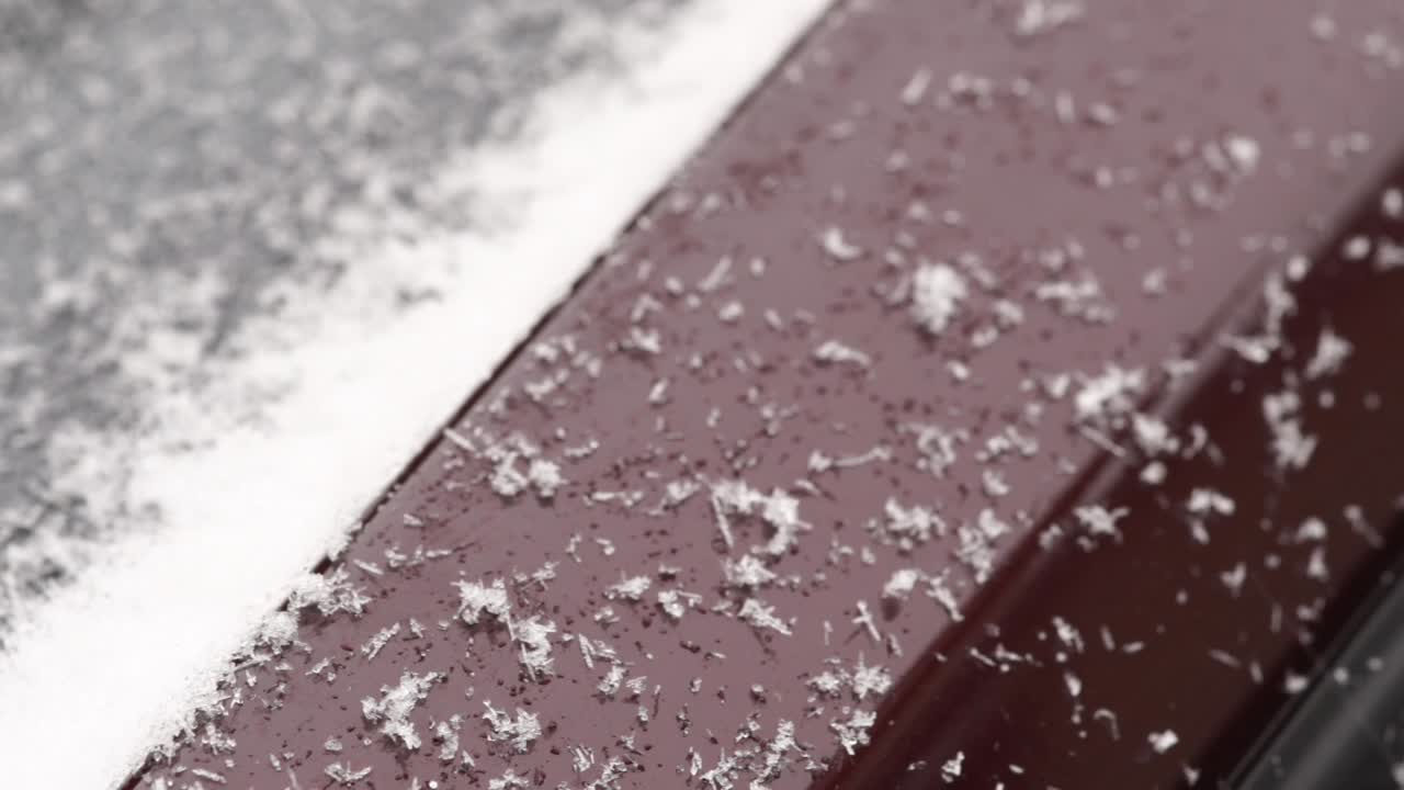 뉴저지 교외의 눈 내리는 날