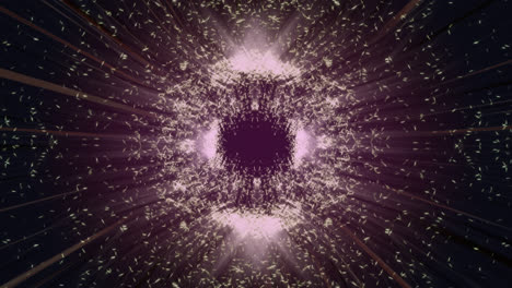 Animation of explosion over purple and black background