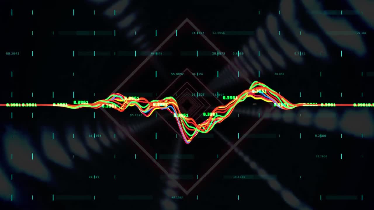 Animation of data processing over shapes