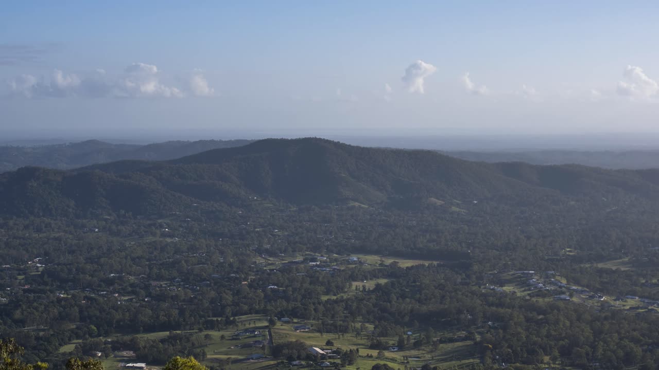 Timelapse of hills of Brisbane, Queensland, Australia