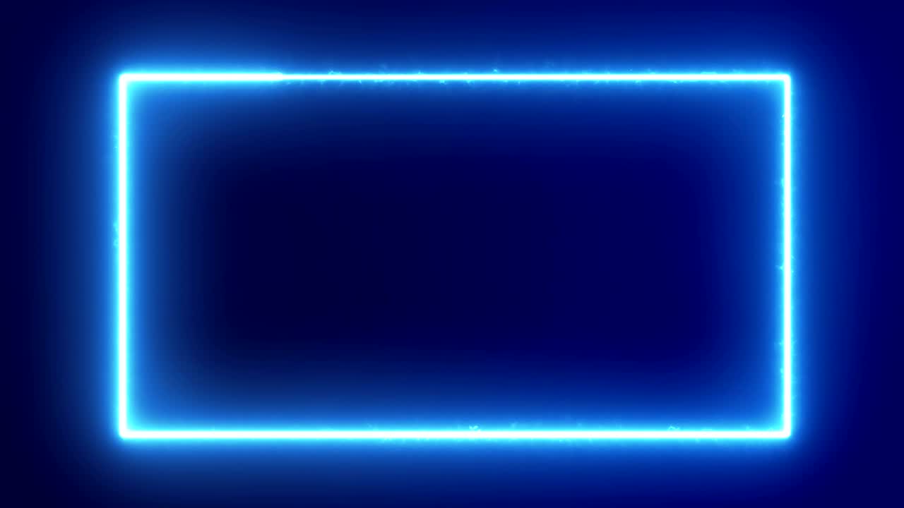 energía eléctrica en movimiento azul abstracto con luz estroboscópica, círculo animado y marco rectangular, espectáculo de láser animación en bucle