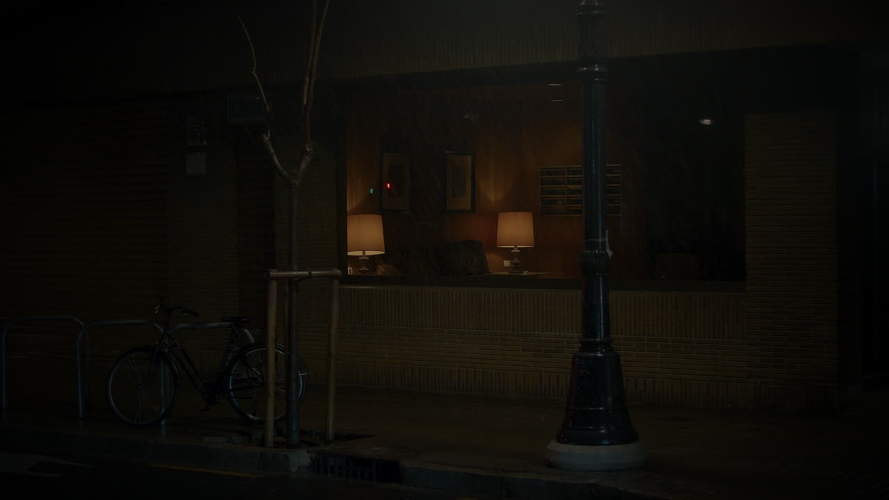 밤에 비가 내리고 집으로 돌아오는 것