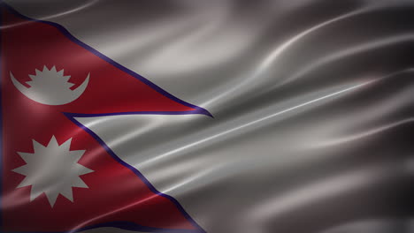 The-National-Flag-of-Nepal,-full-frame,-front-view,-glossy,-fluttering,-elegant-silky-texture,-waving-in-the-wind,-realistic-4K-CG-animation,-sleek,-movie-like-look,-seamless-loop-able