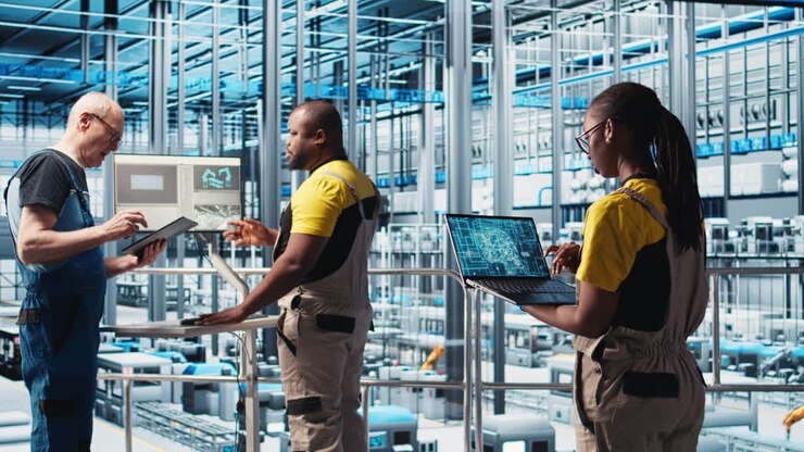 Smart photovoltaics factory expert gathering system performance metrics with AI